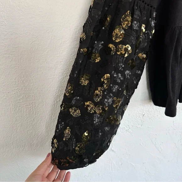 Anthropologie Sequined Top in Black - Picture 5 of 8